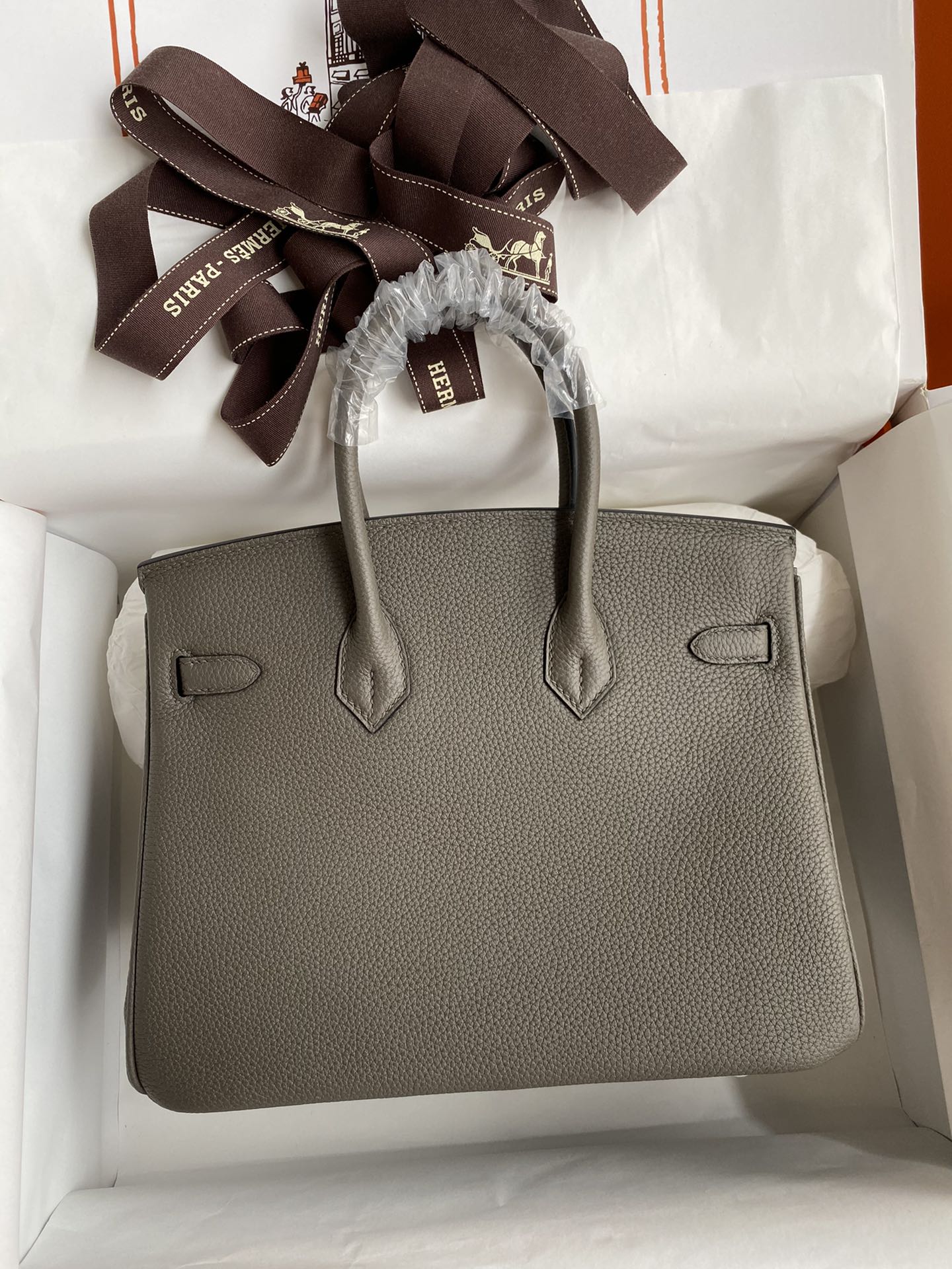 Hermes Birkin 25CM Togo Leather Handbag Gris Tourterelle